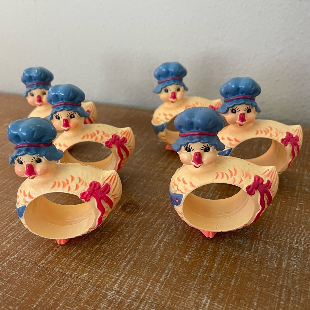Vintage set of 6 Mothergoose napkin ring holders